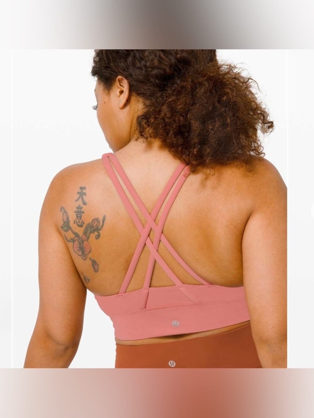 Lululemon Energy High Neck Long Line Sports Bra in Dusty  Rose sz 4